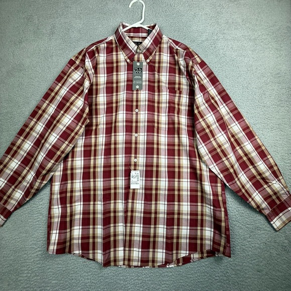 Jos A Bank Other - Jos A Bank Traveler Collection Red Tan Plaid Button Down Shirt Men L